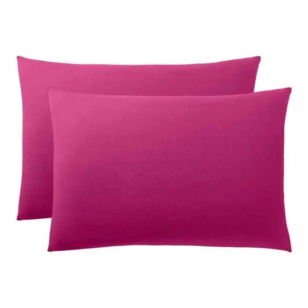 Linge de lit - Taie d'oreiller 100% Coton 50 x 70 cm Magenta - COTON PUR