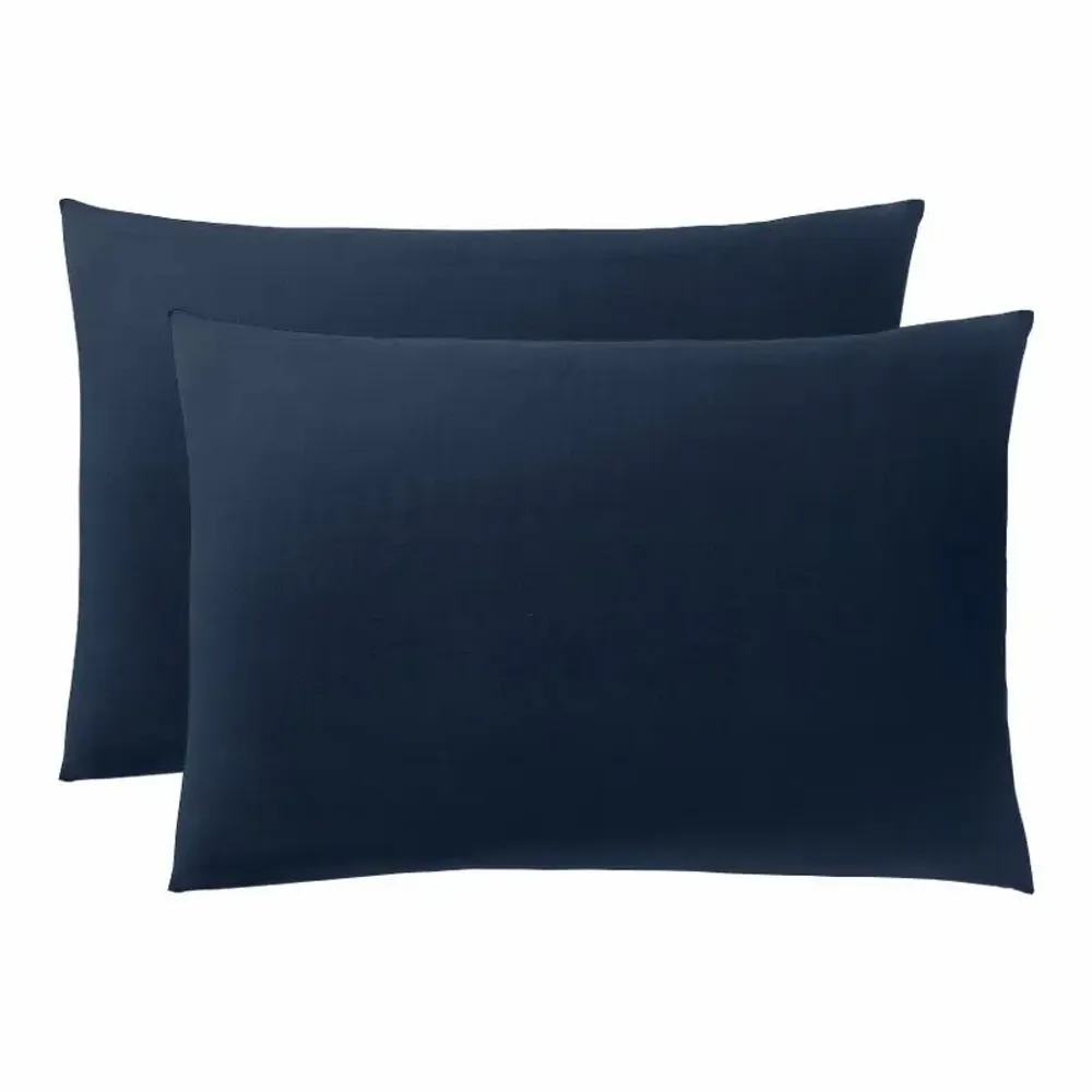 Linge de lit - Taie d'oreiller 100% Coton 50 x 70 cm Bleu Nuit - COTON PUR