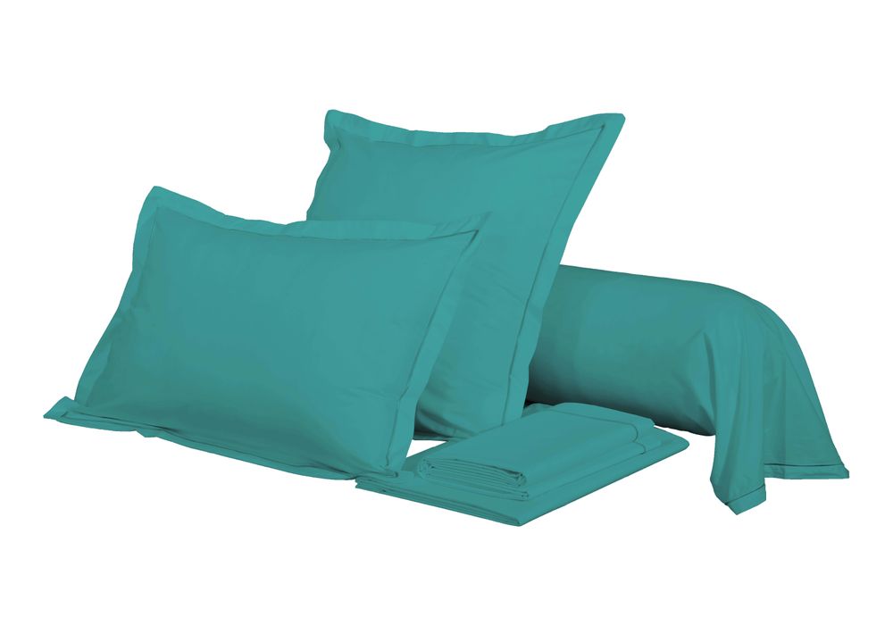 Bed linens - Percale Bolster Case 45 x 185 cm Pure Combed Cotton Long Staple 80 Thread Count/cm² Peacock - COTON PUR