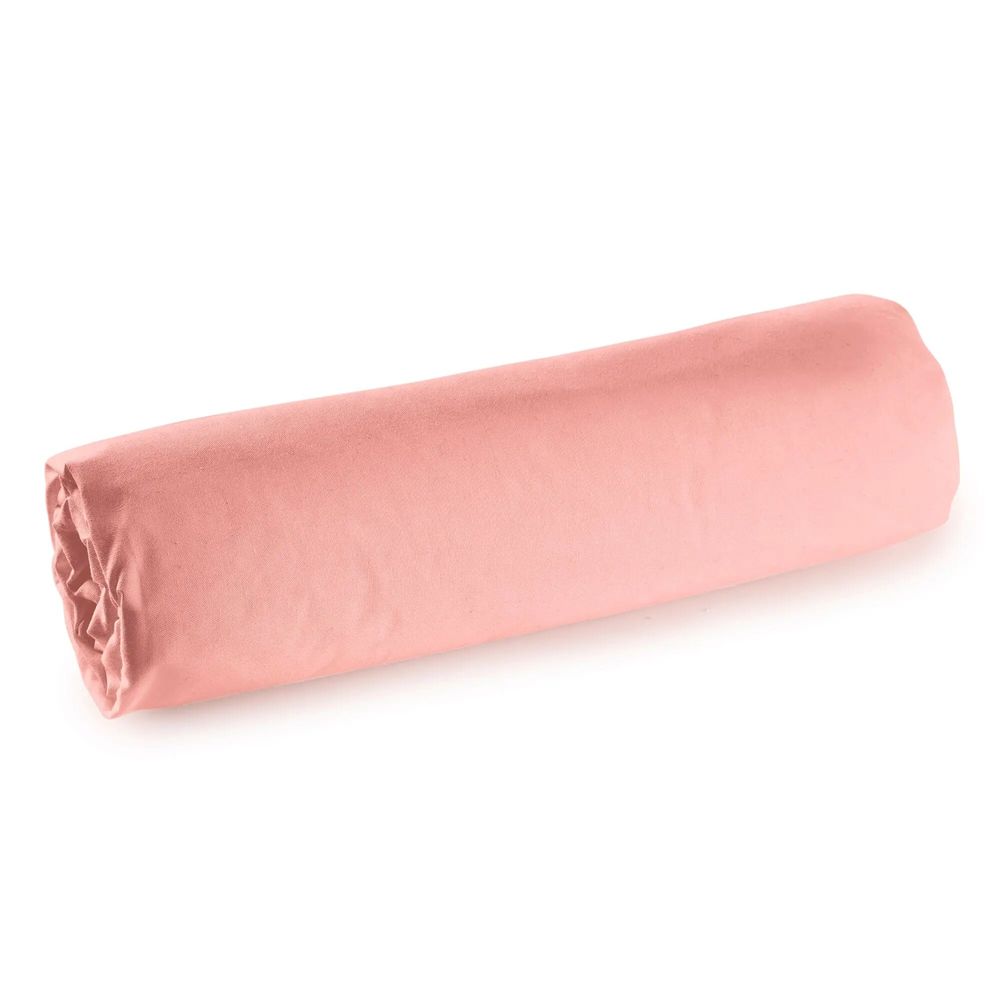 Bed linens - Percale Fitted Sheet 90 x 190 cm Pure Combed Long Staple Cotton 80 Thread Count/cm² Powder Pink - COTON PUR