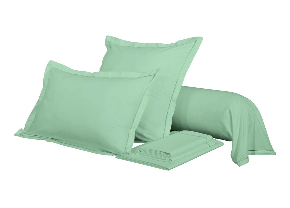Bed linens - Percale Bolster Case 45 x 185 cm Pure Combed Long Staple Cotton 80 Thread Count Celadon - COTON PUR