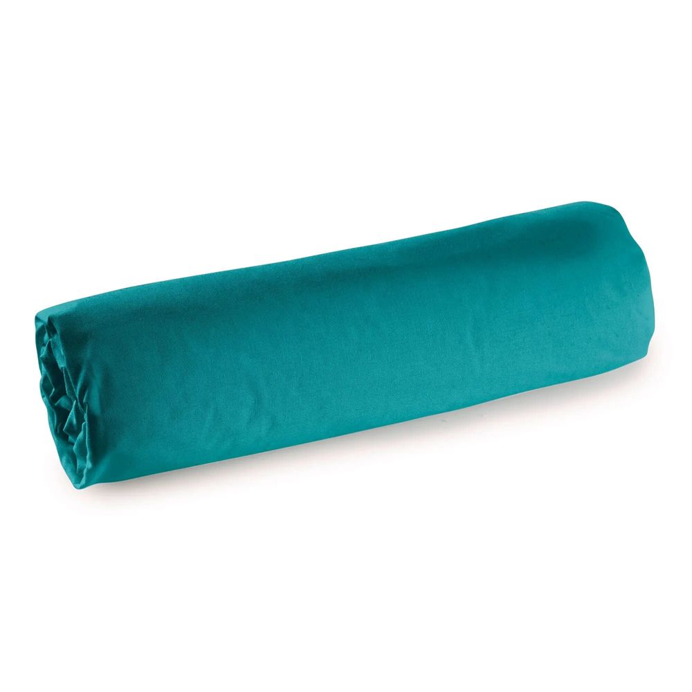 Linge de lit - Drap housse Percale 160 x 200 cm Pur Coton Peigné Longues Fibres 80 Fils/cm² Paon - COTON PUR