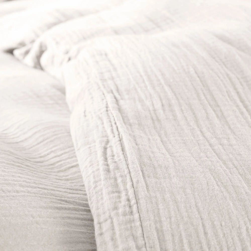 Linge de lit - Pack Housse de couette Complet 3 Pièces Gaze de Coton 140 x 200 cm Dh 90 Neige - COTON PUR