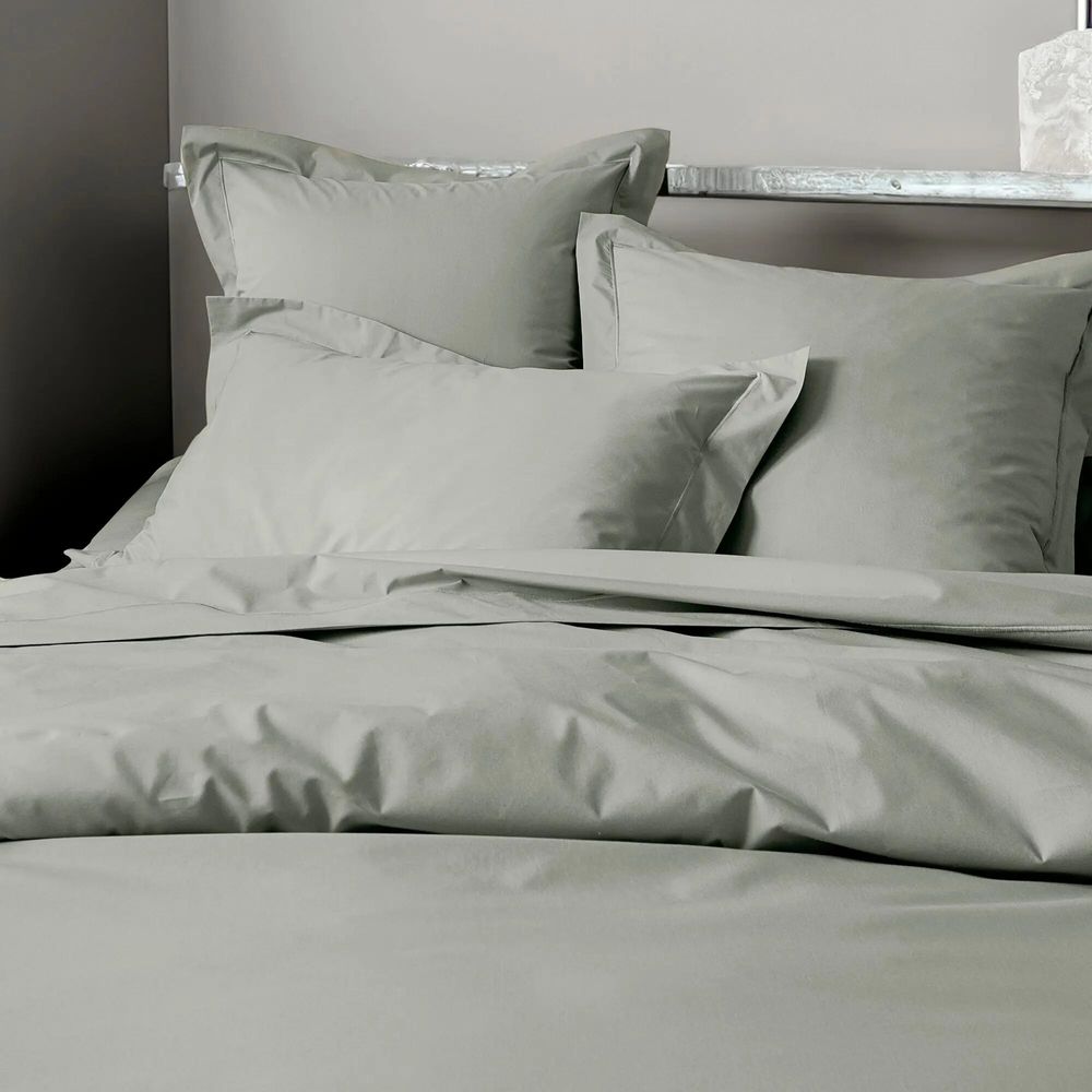 Bed linens - Percale Duvet Cover 140 x 200 cm Pure Combed Long Staple Cotton 80 Thread Count/cm² Slate - COTON PUR