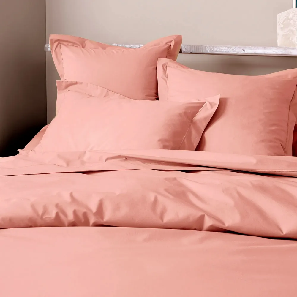 Bed linens - Percale duvet cover 240 x 220 cm Pure Combed Cotton Long Staples 80 Thread Count/cm² Powder Pink - COTON PUR