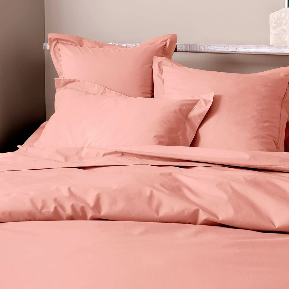 Linge de lit - Housse de couette Percale 240 x 220 cm Pur Coton Peigné Longues Fibres 80 Fils/cm² Rose Poudré - COTON PUR