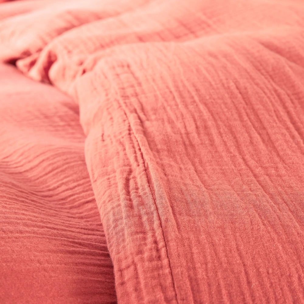 Bed linens - Complete 4 Piece Duvet Cover Pack Cotton Gauze 260 x 240 cm Dh 180 Blush - COTON PUR