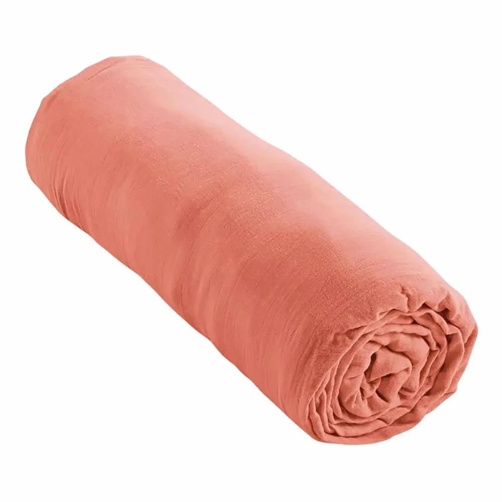 Bed linens - Cotton Gauze Fitted Sheet 180 x 200 cm Blush - COTON PUR