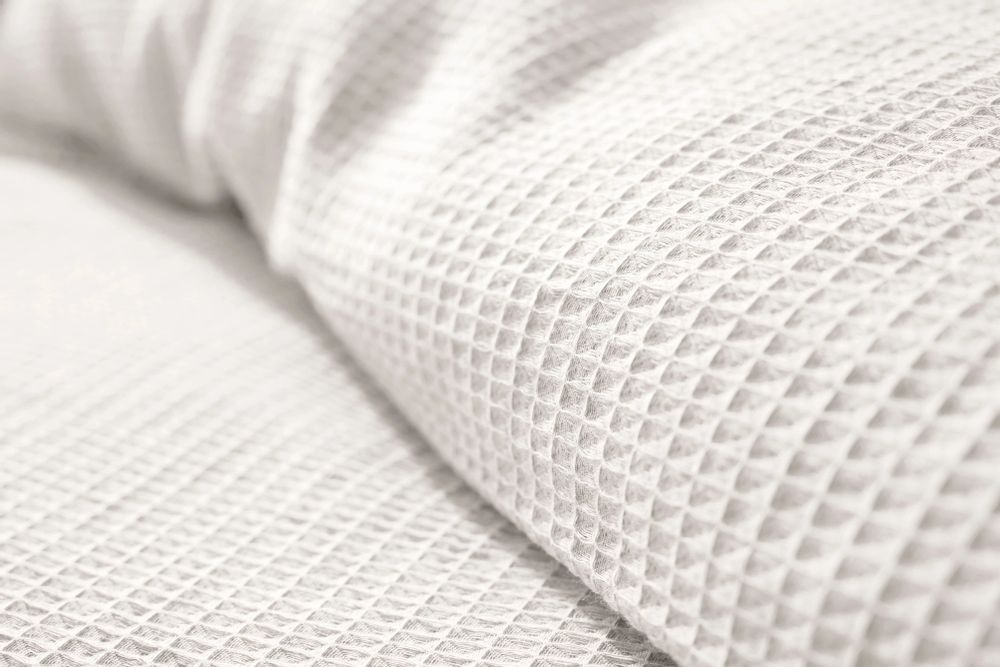 Bed linens - Duvet set 260x240cm + 2 pillowcases 65X65cm honeycomb Snow - COTON PUR