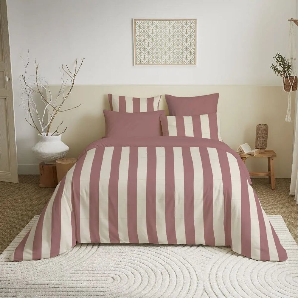 Bed linens - Complete Pack Printed Duvet Cover 220 x 240 cm - Fitted Sheet 160 x 200 cm - 100% Cotton 57 Threads - COTON PUR