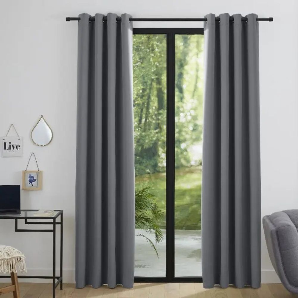 Curtains and window coverings - Blackout Curtain 140 x 260 cm Granite - COTON PUR