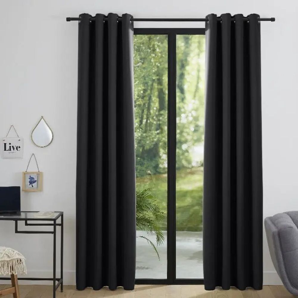 Curtains and window coverings - Blackout Curtain 140 x 260 cm Truffle - COTON PUR