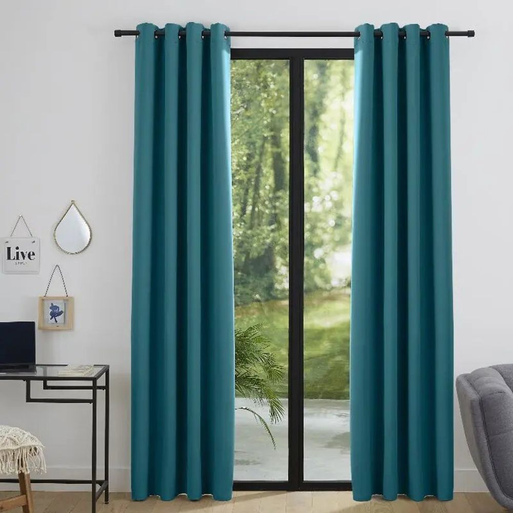 Rideaux et voilages - Rideau Occultant 140 x 260 cm Paon - COTON PUR