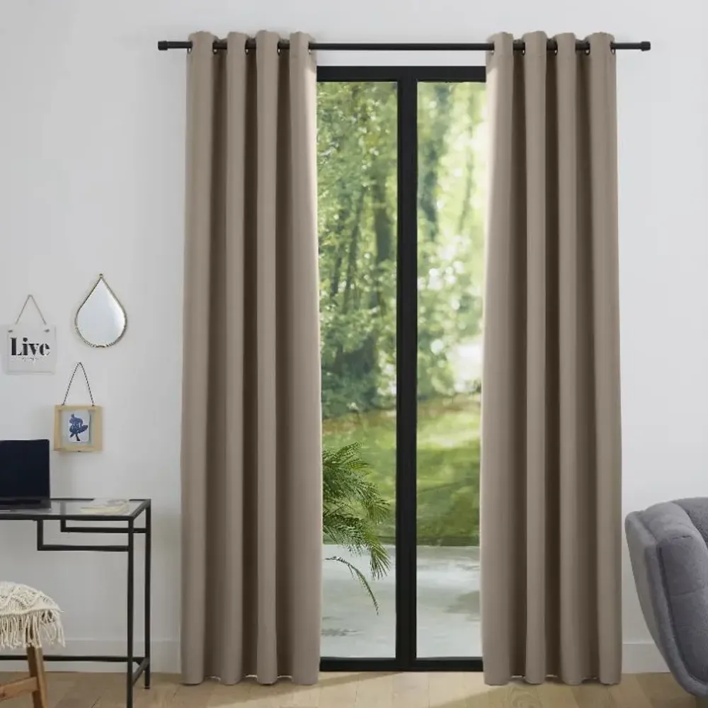 Curtains and window coverings - Blackout Curtain 140 x 260 cm Taupe - COTON PUR