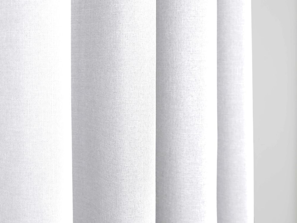 Curtains and window coverings - Pair of "Linen Effect" Eyelet Curtains 140 x 260 cm Moonlight deco Snow - COTON PUR