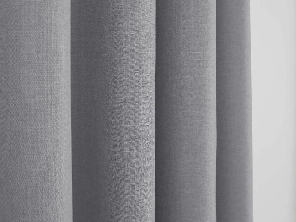Rideaux et voilages - Paire de Rideaux À Œillets "Effet Lin" 140 x 260 cm Moonlight deco Nuage - COTON PUR