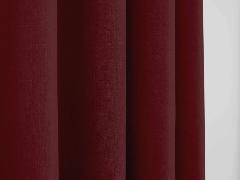 Curtains and window coverings - Pair of “Linen Effect” Eyelet Curtains 140 x 260 cm Moonlight deco Lie de Vin - COTON PUR
