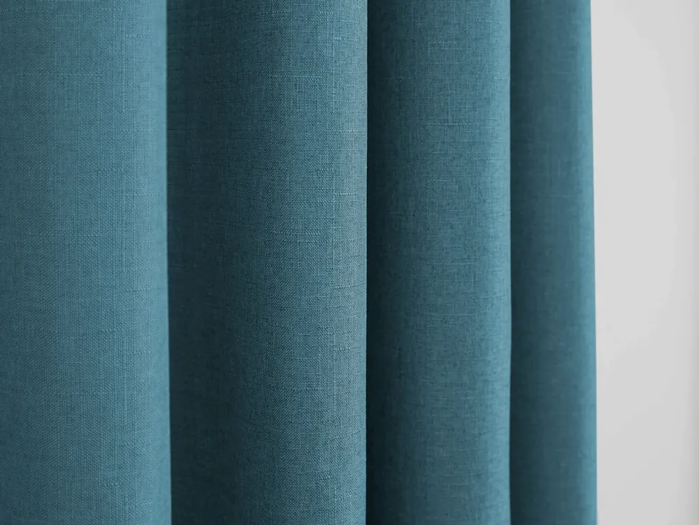 Curtains and window coverings - Pair of Eyelet Curtains "Linen Effect" 140 x 260 cm Moonlight deco Peacock - COTON PUR