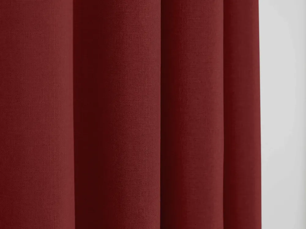 Curtains and window coverings - Pair of “Linen Effect” Eyelet Curtains 140 x 260 cm Moonlight Cherry deco - COTON PUR