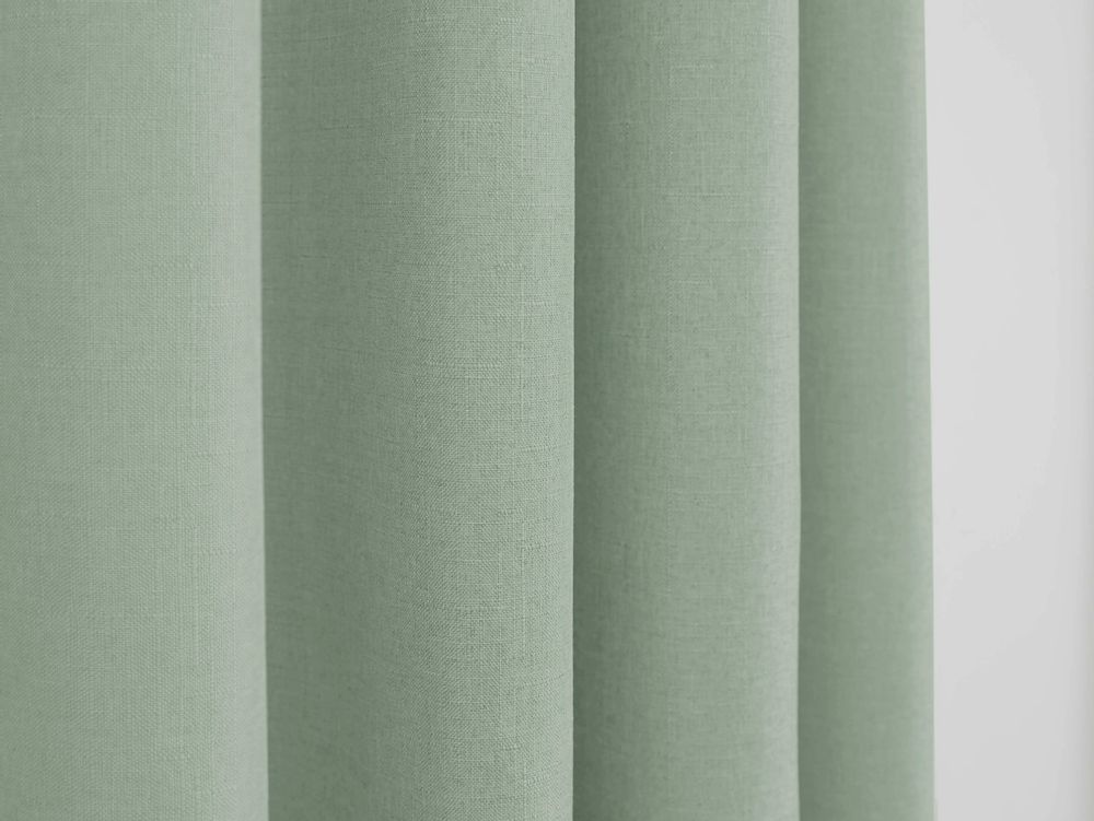 Rideaux et voilages - Paire de Rideaux À Œillets "Effet Lin" 140 x 260 cm Moonlight deco Menthe - COTON PUR