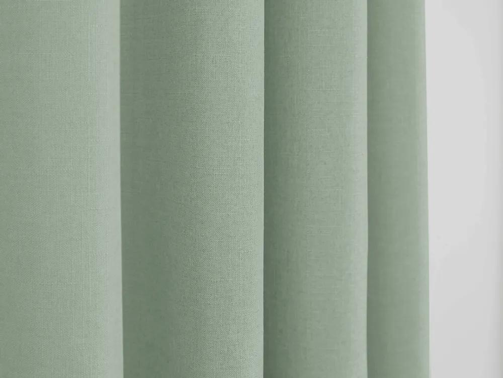 Curtains and window coverings - Pair of “Linen Effect” Eyelet Curtains 140 x 260 cm Moonlight Mint deco - COTON PUR