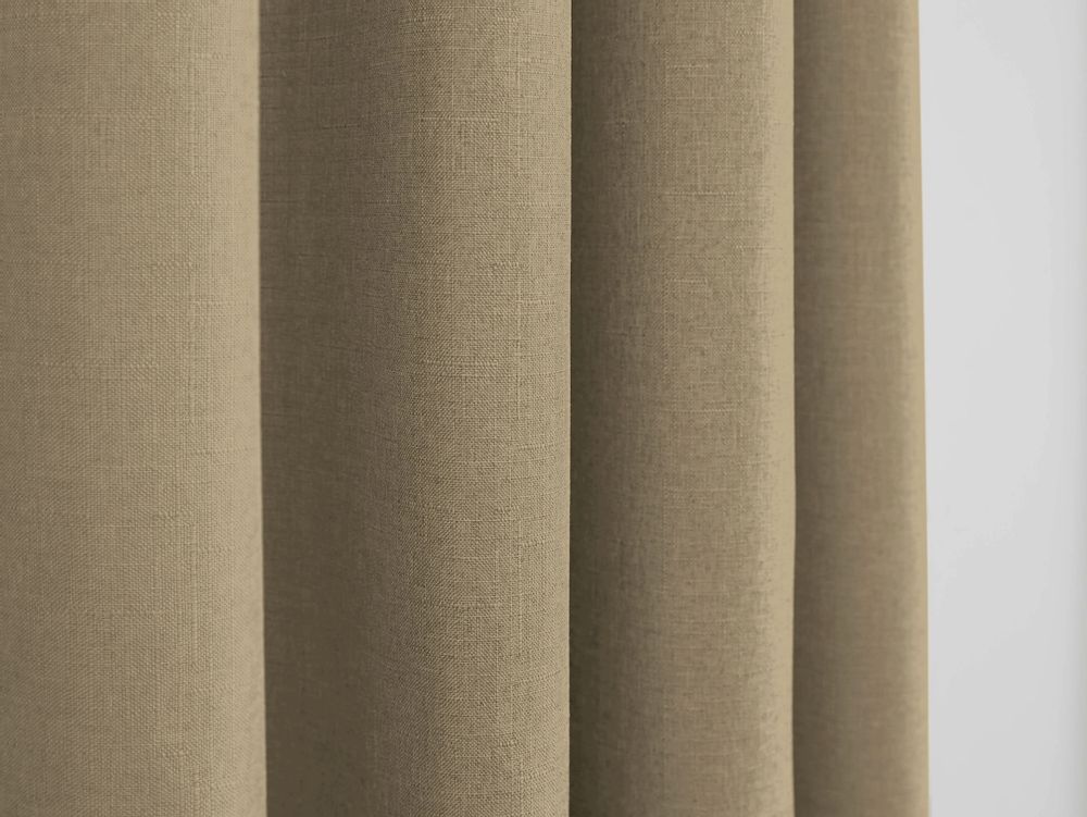 Rideaux et voilages - Paire de Rideaux À Œillets "Effet Lin" 140 x 260 cm Moonlight deco Taupe - COTON PUR