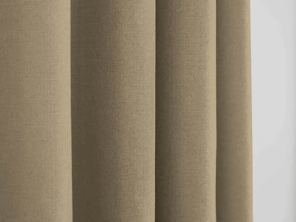 Curtains and window coverings - Pair of “Linen Effect” Eyelet Curtains 140 x 260 cm Moonlight deco Taupe - COTON PUR