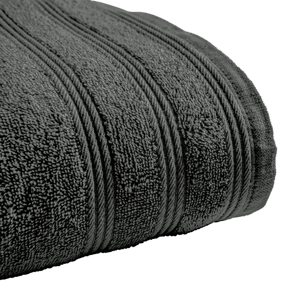 Serviettes de bain - Serviette de Toilette "Spa" 100% Coton 50 x 100 cm Ardoise - COTON PUR