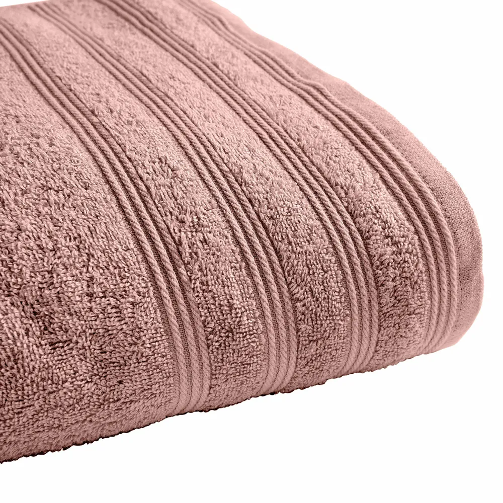 Bath towels - “Spa” Shower Towel 100% Cotton 70 x 140 cm Old Pink - COTON PUR