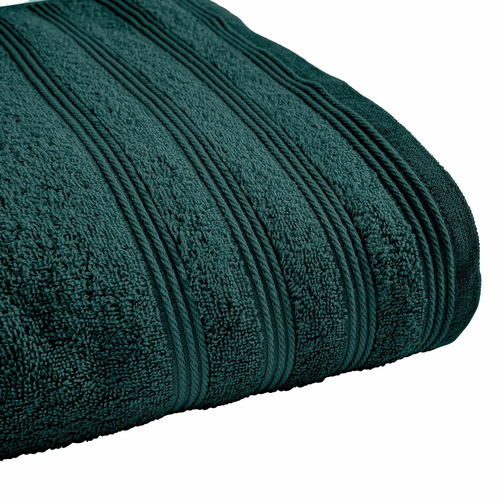 Bath towels - “Spa” Shower Towel 100% Cotton 70 x 140 cm Emerald - COTON PUR