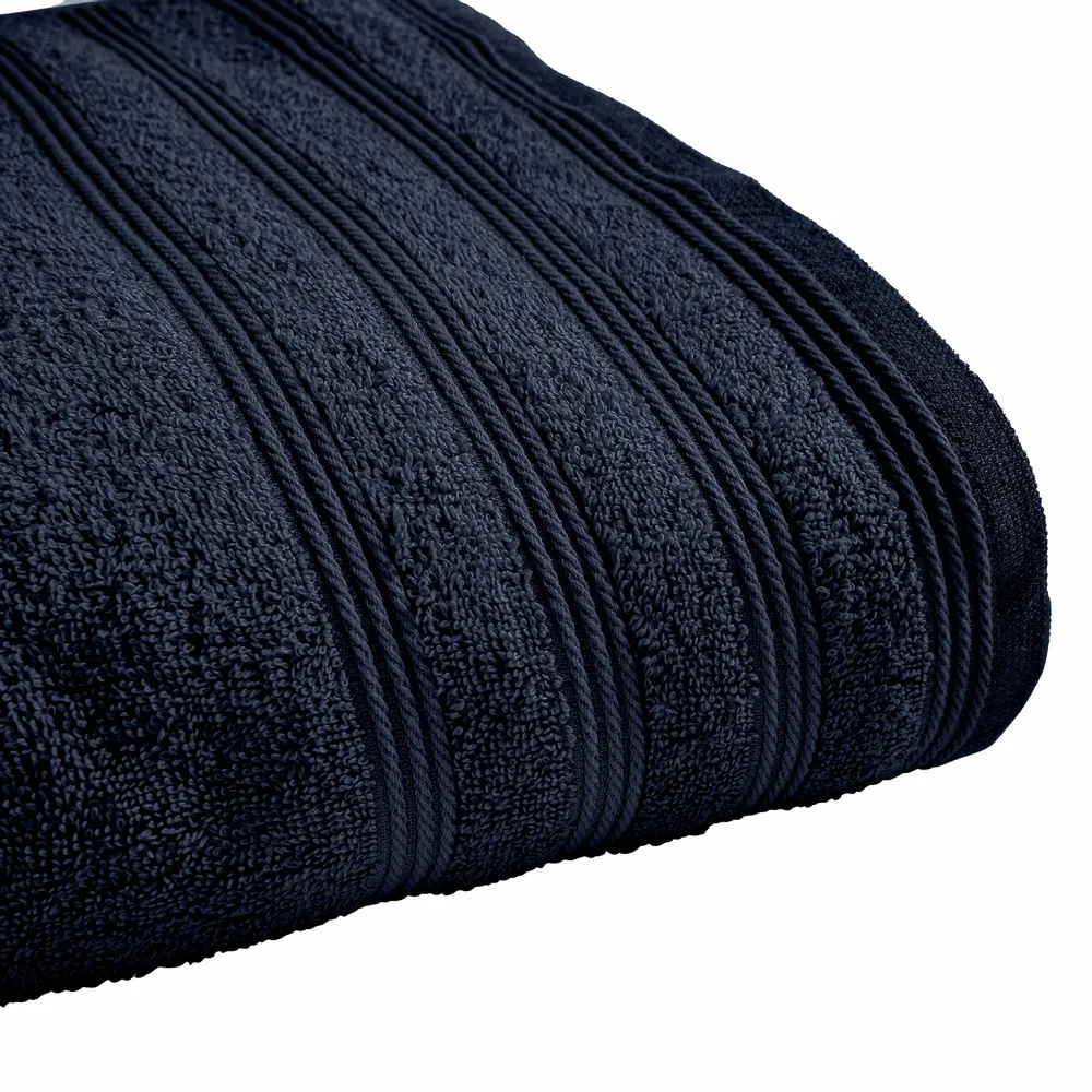 Bath towels - “Spa” Shower Towel 100% Cotton 70 x 140 cm Midnight Blue - COTON PUR