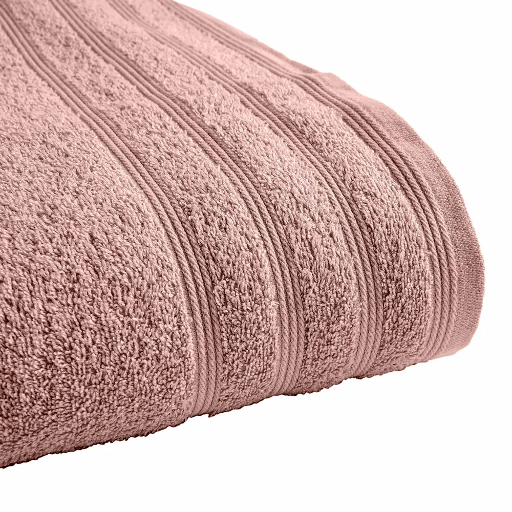 Bath towels - "Spa" Bath Towel 100% Cotton 90 x 150 cm Old Pink - COTON PUR