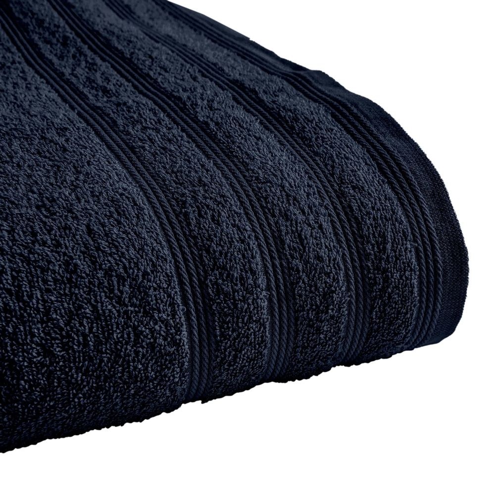 Bath towels - "Spa" Bath Sheet 100% Cotton 90 x 150 cm Midnight Blue - COTON PUR