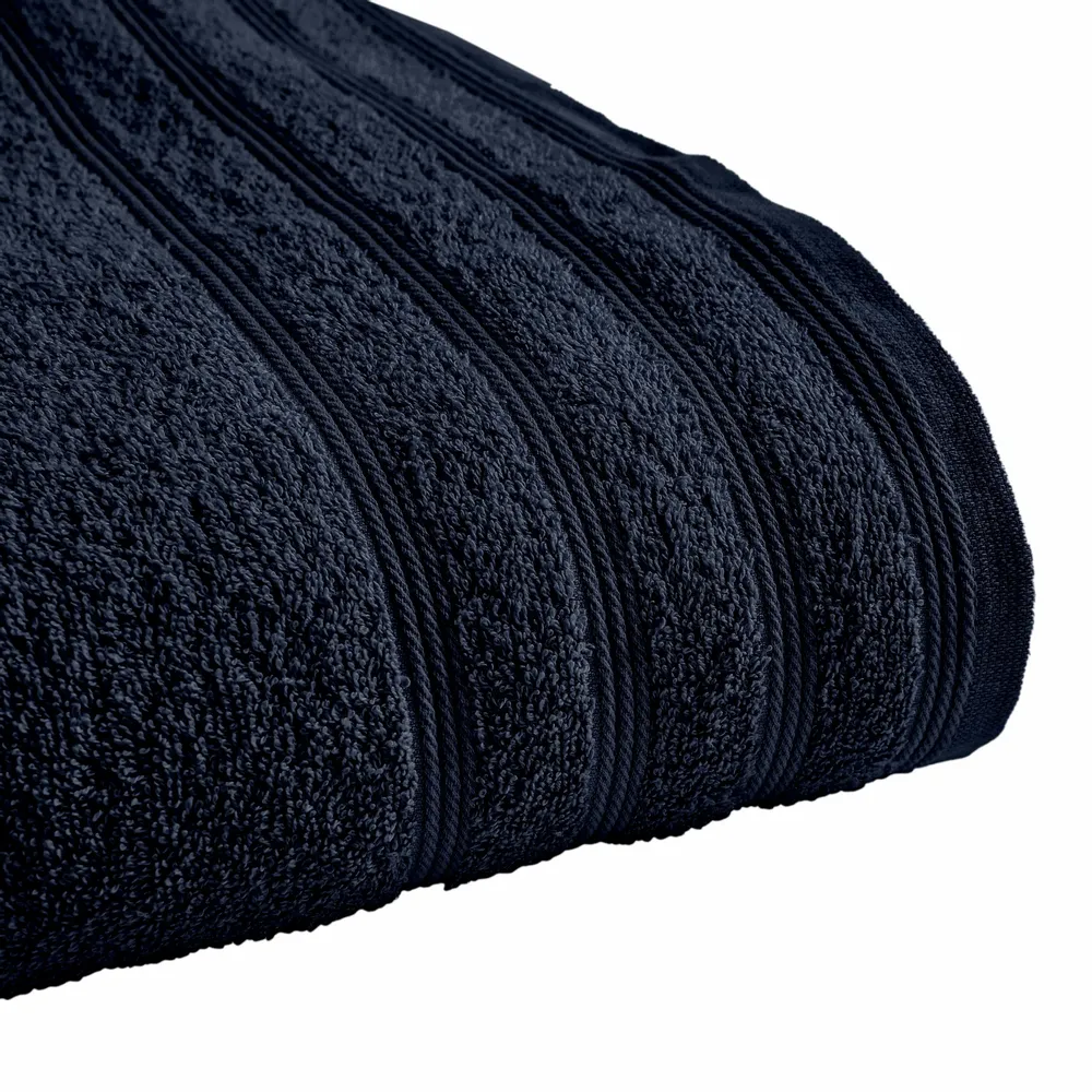Bath towels - "Spa" Bath Towel 100% Cotton 90 x 150 cm Midnight Blue - COTON PUR