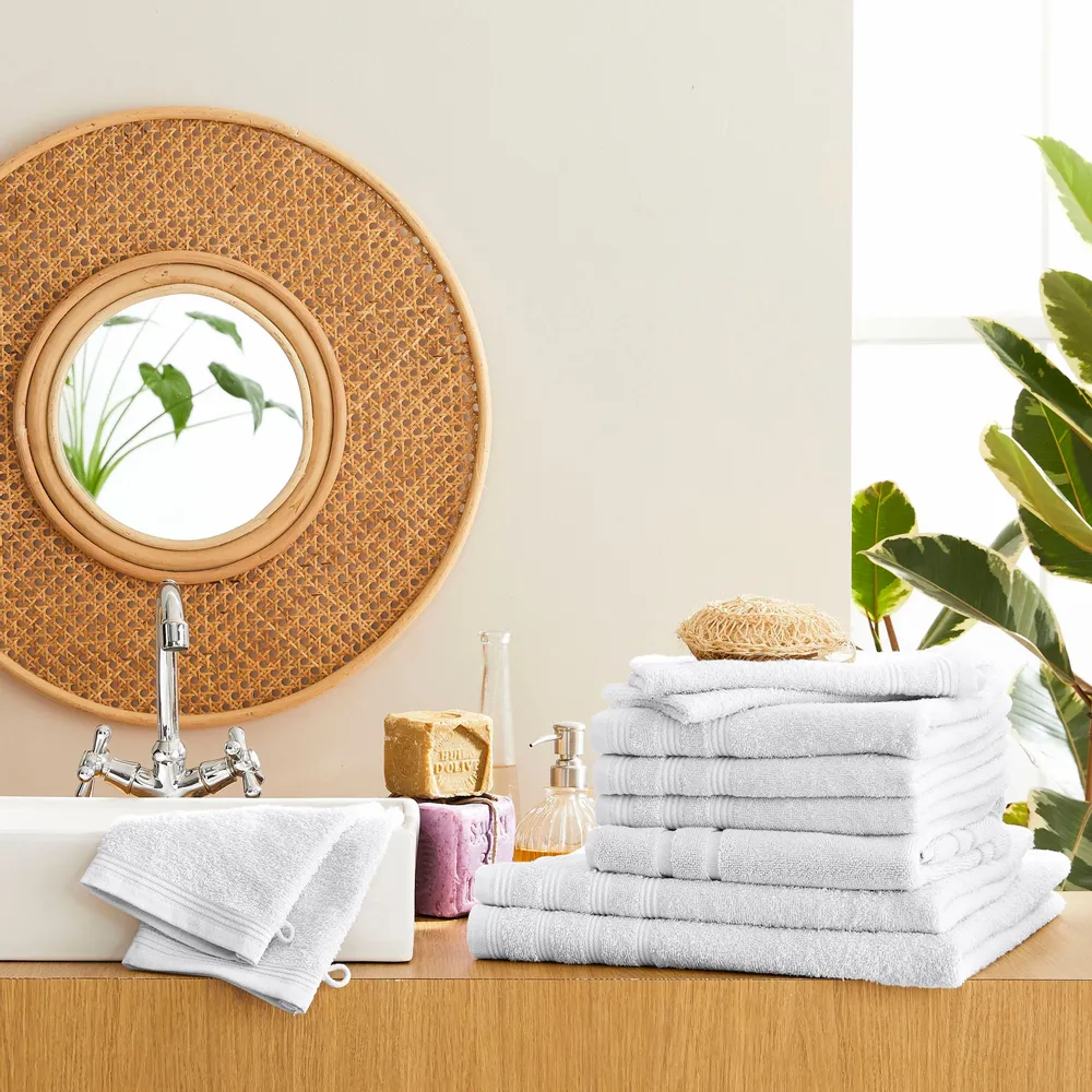 Other bath linens - Sponge Pack 10 Pieces "Spa" 100% Cotton Snow - COTON PUR