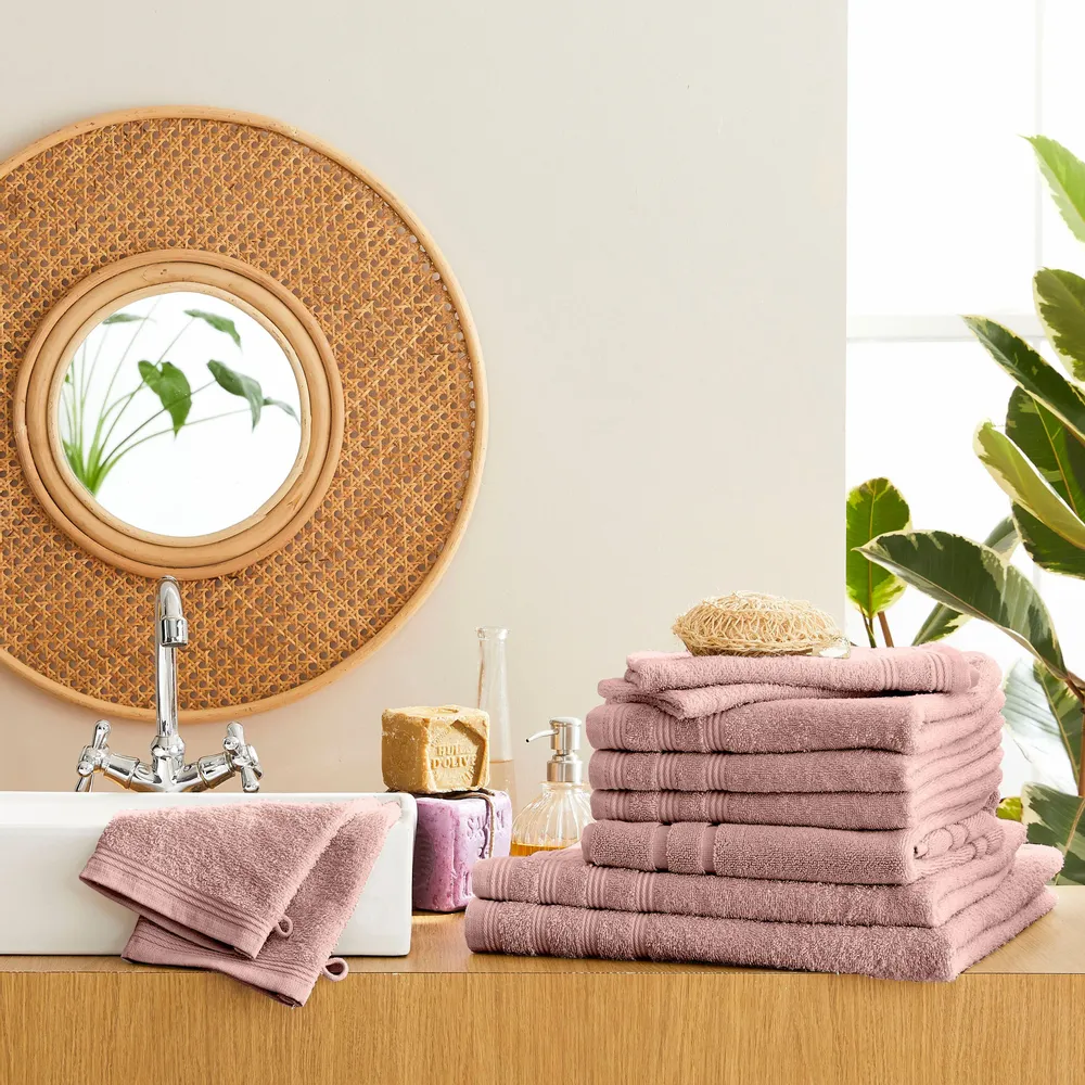 Autres linges de bain - Pack Éponge 10 Pièces "Spa" 100% Coton Vieux Rose - COTON PUR