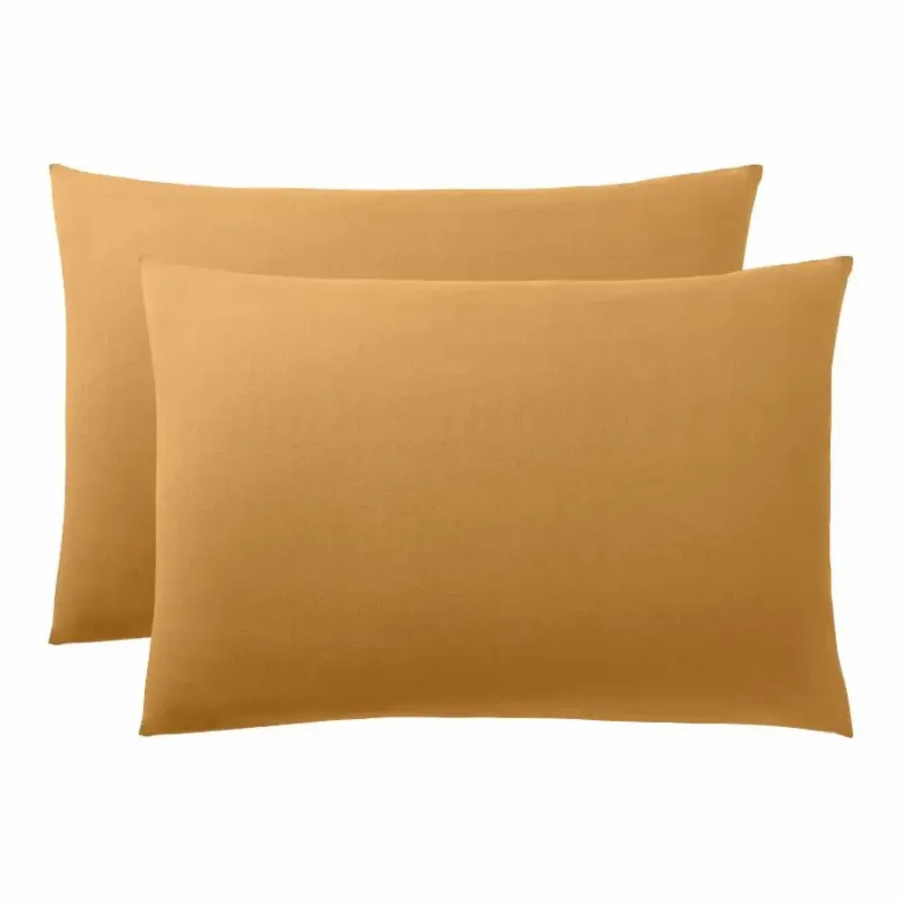 Linge de lit - Taie d'oreiller 100% Coton 50 x 70 cm Miel - COTON PUR