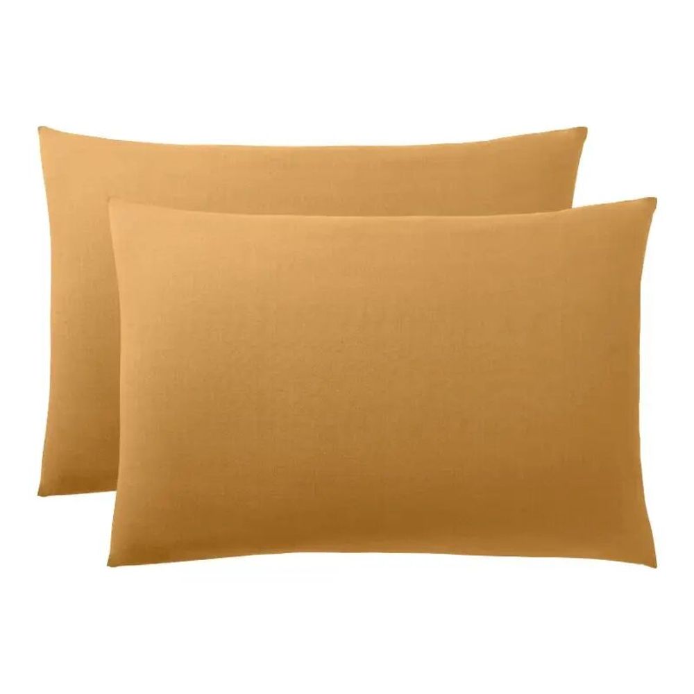 Linge de lit - Taie d'oreiller 100% Coton 50 x 70 cm Miel - COTON PUR