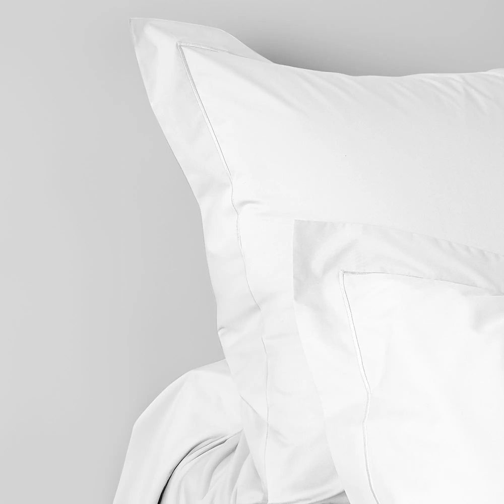 Linge de lit - Taie d'oreiller Percale 50 x 70 cm Pur Coton Peigné Longues Fibres 80 Fils/cm² Neige - COTON PUR