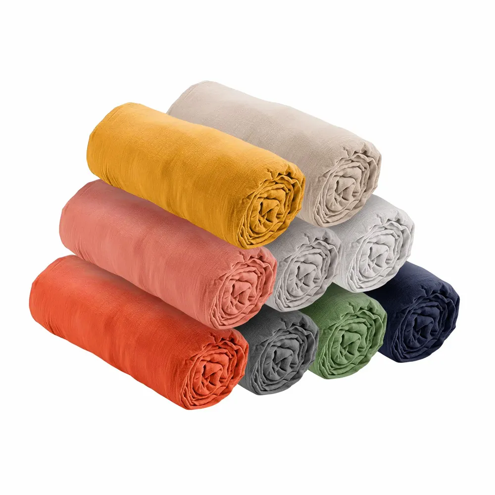 Bed linens - Cotton Gauze Fitted Sheet 160 x 200 cm Terracotta - COTON PUR