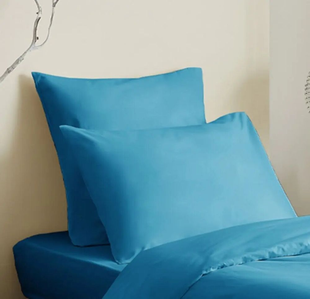 Linge de lit - Pack Complet Housse de couette Unicolore 140 x 200 cm - Drap housse 90 x 190 cm - 100% Coton 57 Fils - COTON PUR