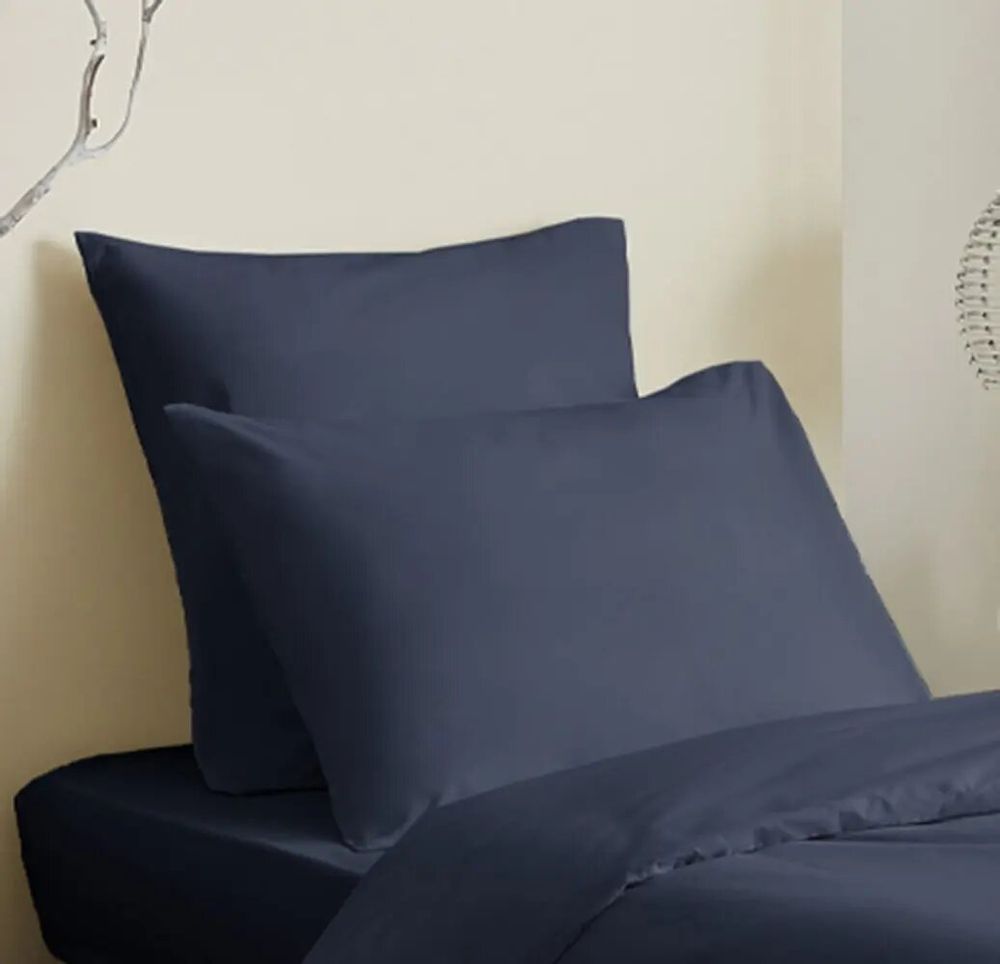 Linge de lit - Pack Complet Housse de couette Unicolore 140 x 200 cm - Drap housse 90 x 190 cm - 100% Coton 57 Fils - COTON PUR