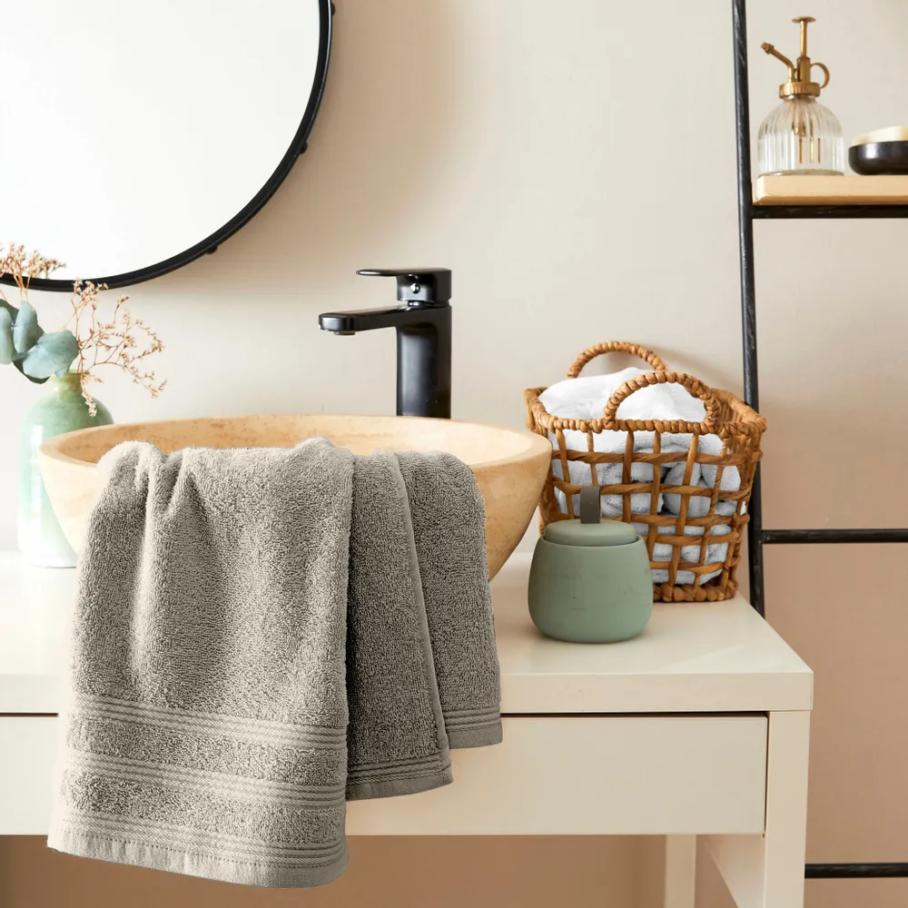 Bath towels - “Spa” Hand Towel 100% Cotton 50 x 100 cm Sand - COTON PUR