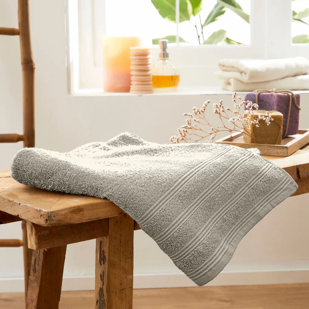 Bath towels - “Spa” Shower Towel 100% Cotton 70 x 140 cm Sand - COTON PUR