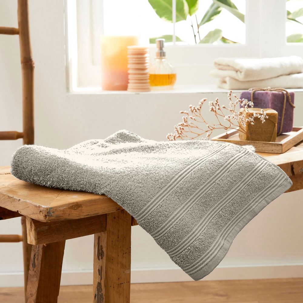 Serviettes de bain - Drap de Douche "Spa" 100% Coton 70 x 140 cm Sable - COTON PUR