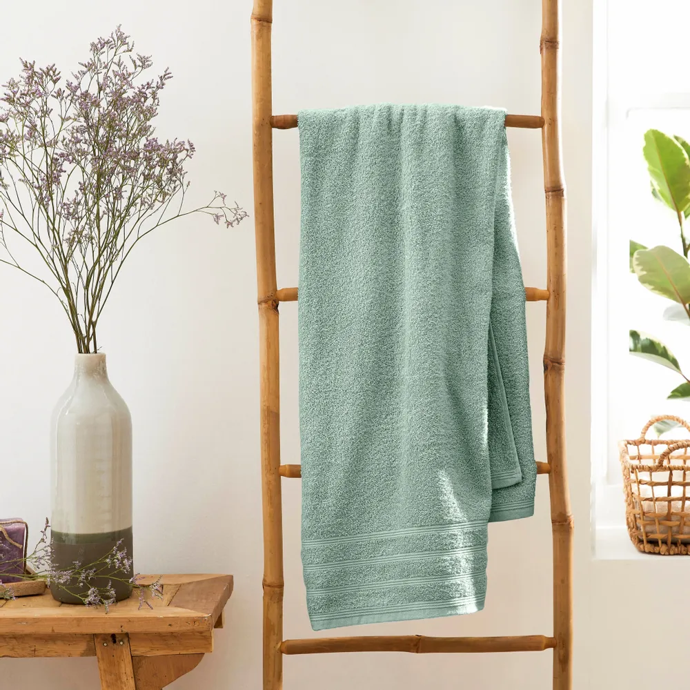 Bath towels - "Spa" Bath Towel 100% Cotton 90 x 150 cm Mint - COTON PUR