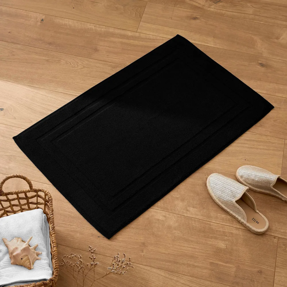 Autres linges de bain - Tapis de Bain "Spa" 100% Coton 50 x 80 cm Truffe - COTON PUR
