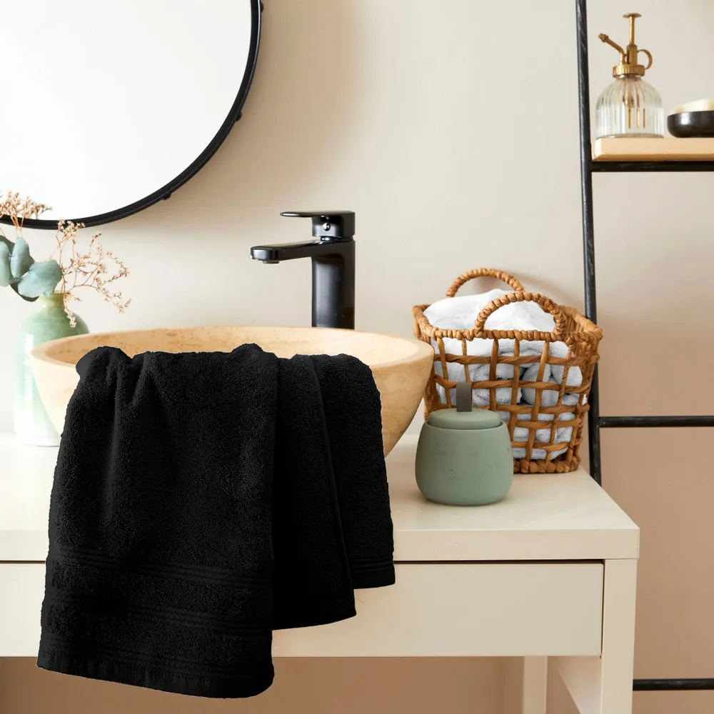 Bath towels - “Spa” Hand Towel 100% Cotton 50 x 100 cm Truffle - COTON PUR