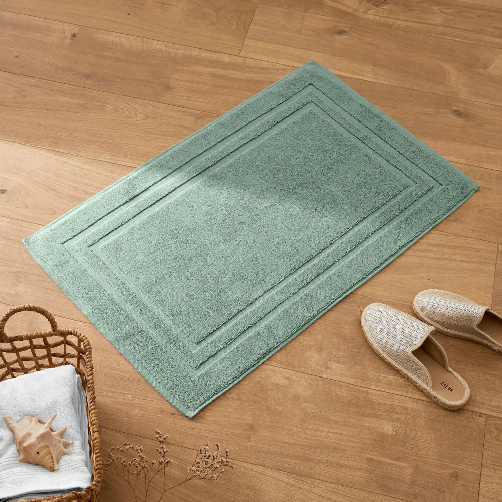 Autres linges de bain - Tapis de Bain "Spa" 100% Coton 50 x 80 cm Menthe - COTON PUR