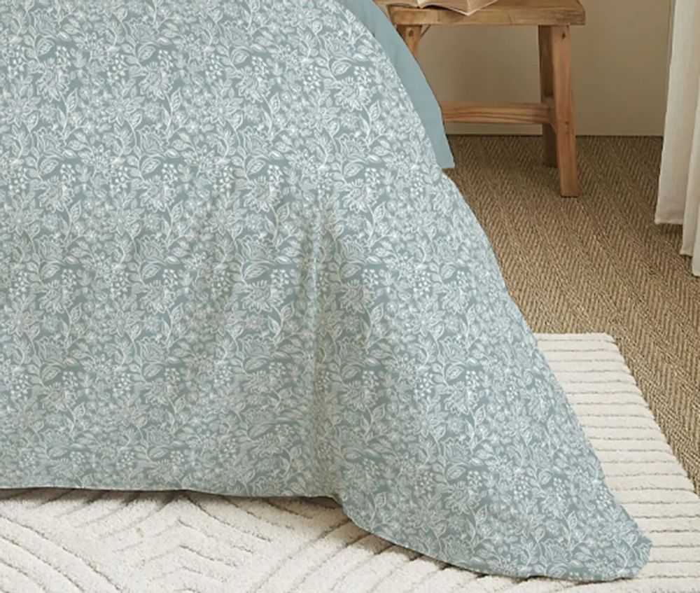 Linge de lit - Pack Complet Housse de couette Imprimé 220 x 240 cm - Drap housse 140 x 190 cm - 100% Coton 57 Fils - COTON PUR